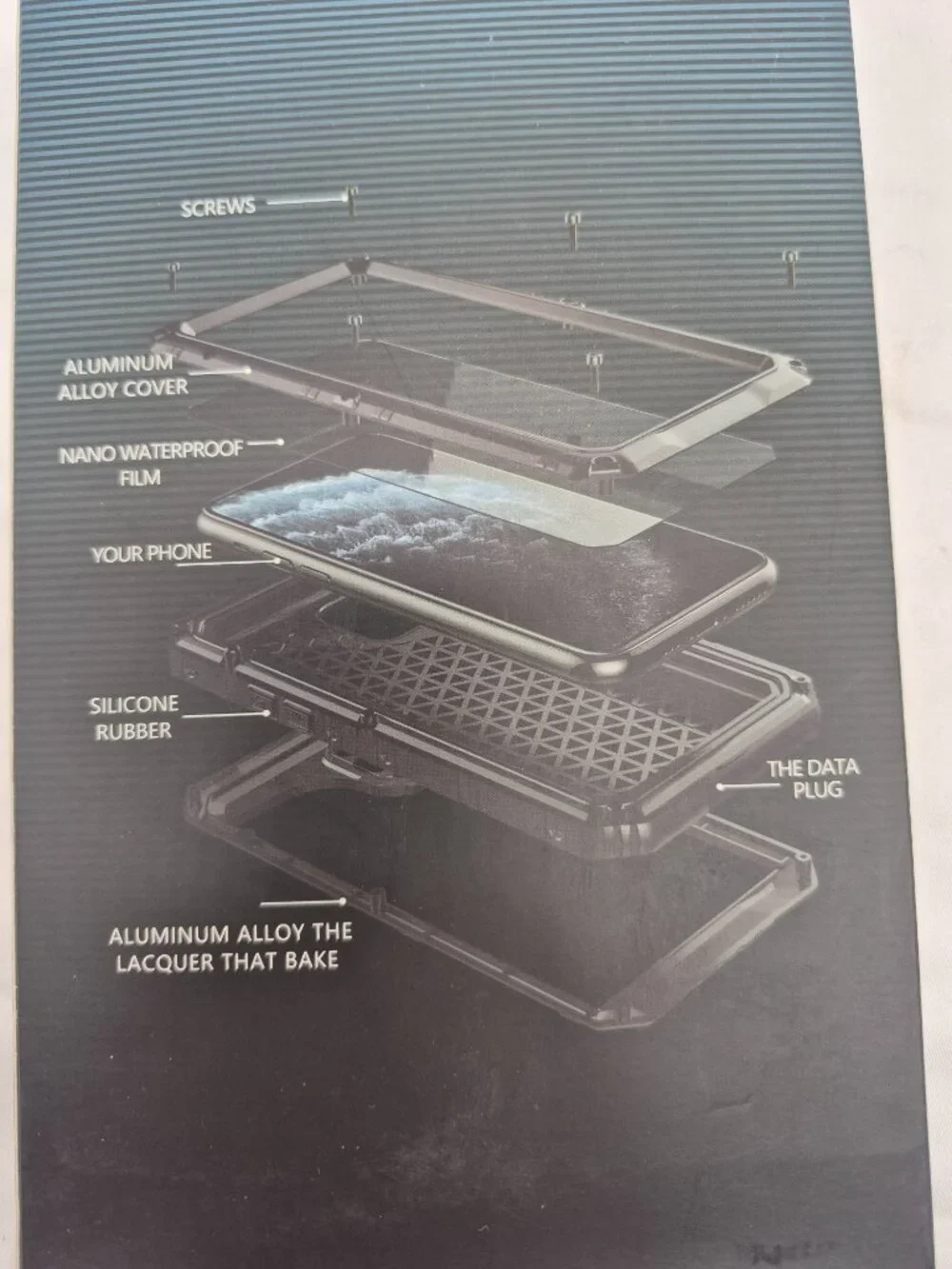 Amever Waterproof Case For iPhone Xs Max Black Metal Aluminum Alloy & Silicone